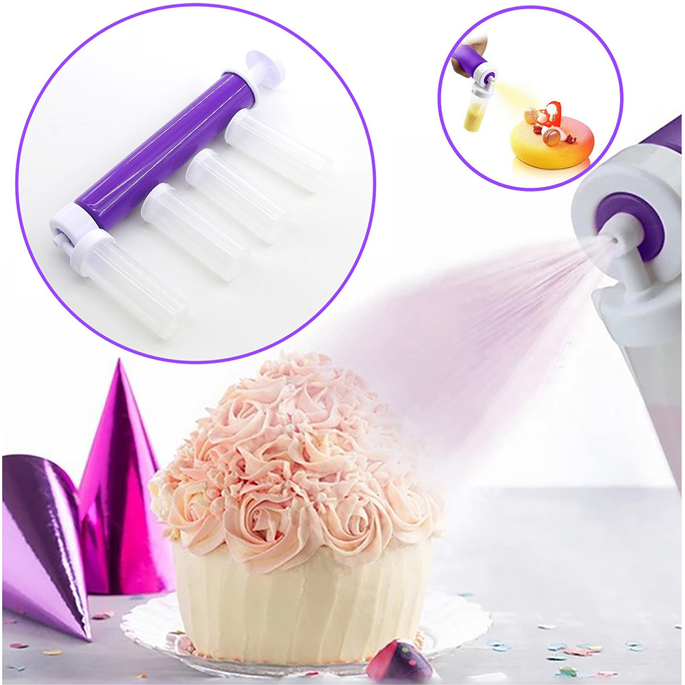 CAITHANUPFLE Airbrush Sprühpistole Dekorieren Sprühfärben Backdüse Cupcakes Desserts Küche Gebäckwerkzeugzubehör