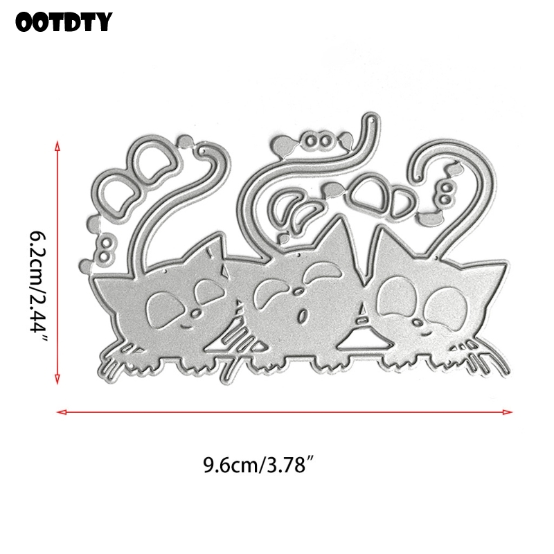 Cat Family Metal Cutting Dies Scrapbooking Scrapbooking Diy Album Cartão de papel Decor de gravação Craft Novos matrizes para 2021