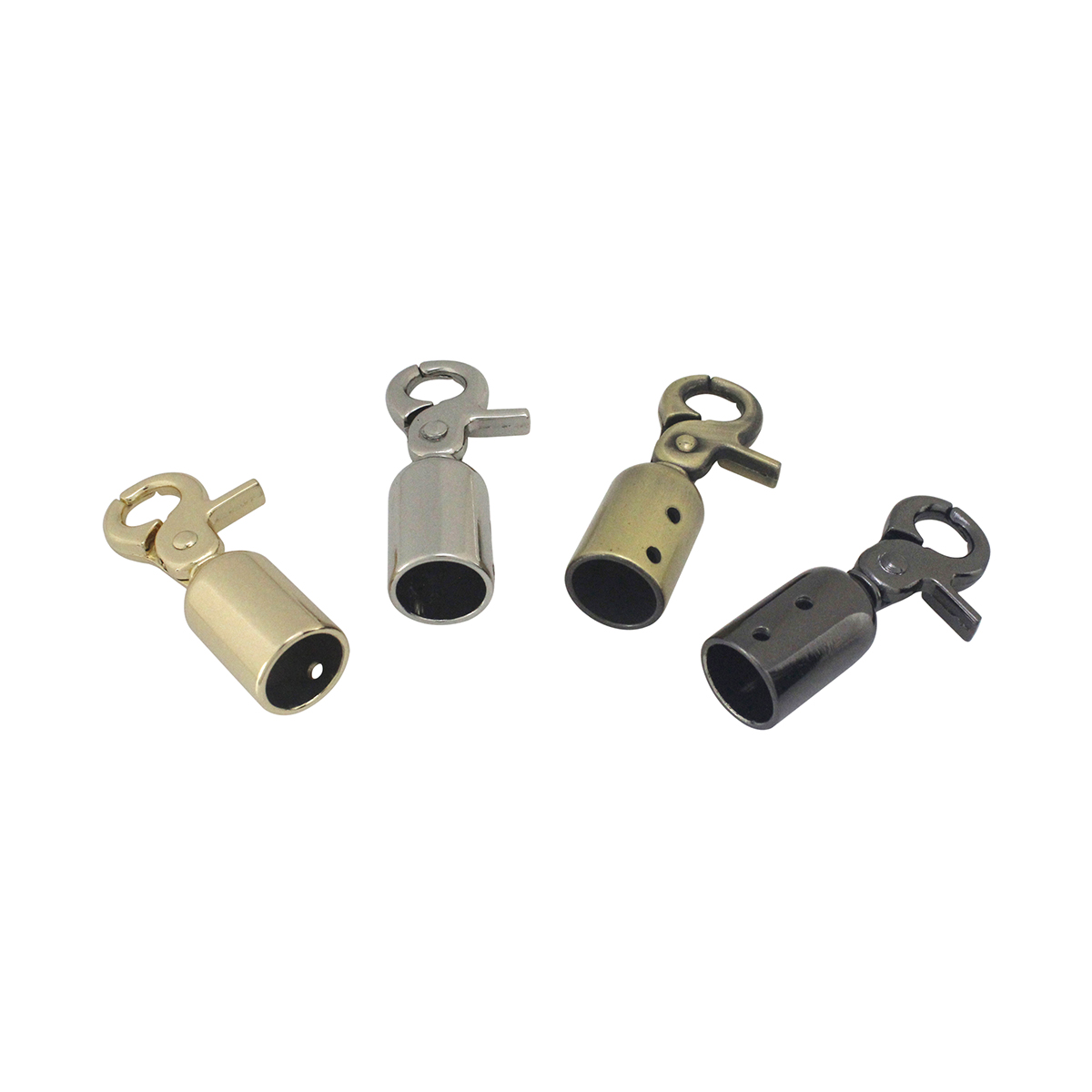 Metal Chain Leather Cord Crimps End Tip Caps Connectors Snap Hook Trigger Clasps Clips for Leather Craft Bag Strap Belt