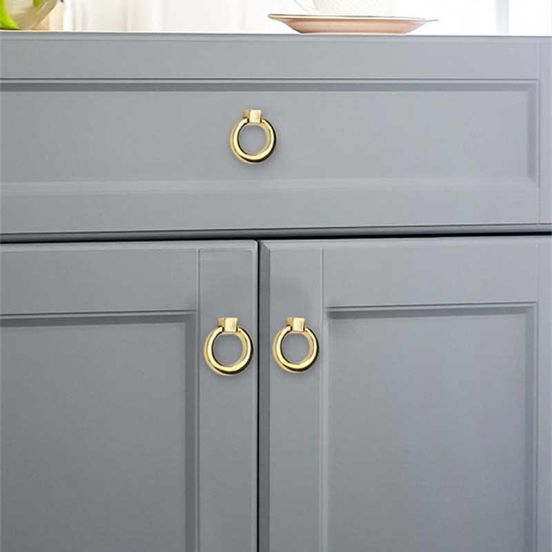 KK&FING Modern Pull Ring Drawer Knobs Solid Zinc Alloy Kitchen Cabinet Handles Cupboard Wardrobe Door Pulls Furniture Hardware