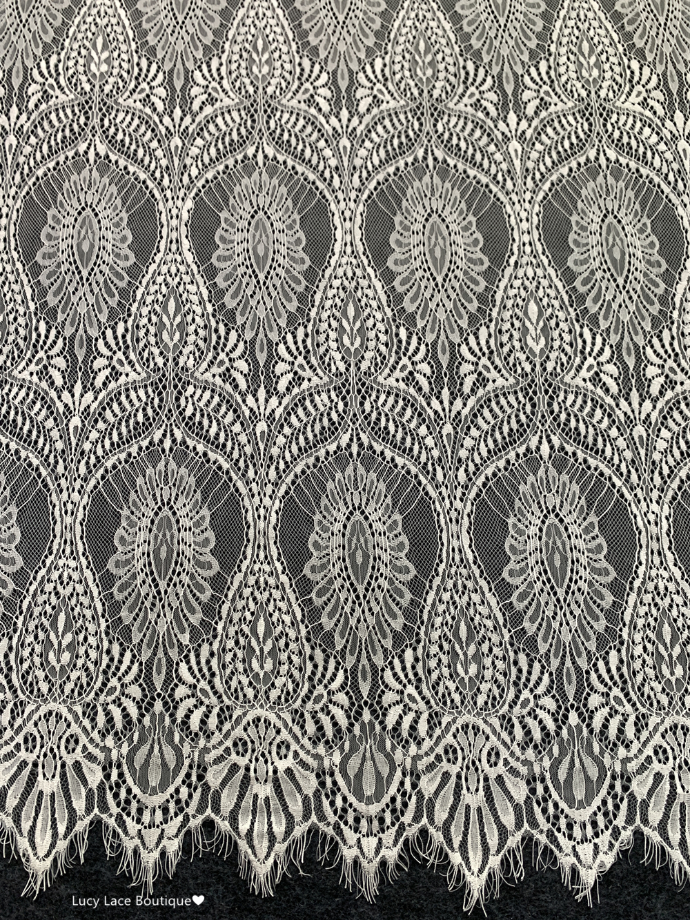Big Patroon Cording kantstof wimper kan kantmateriaal zwart, off wit polyester materiaal home diy doek breedte 150 cm