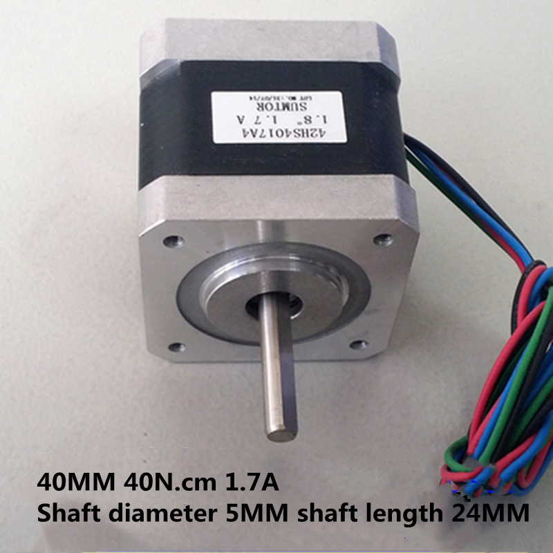 NEMA17 Moteur à pas de pas de fil à deux phases à quatre degrés 1,8 degrés 40 mm 40N.CM 1,3A Arbre simple et double pour imprimante 3D