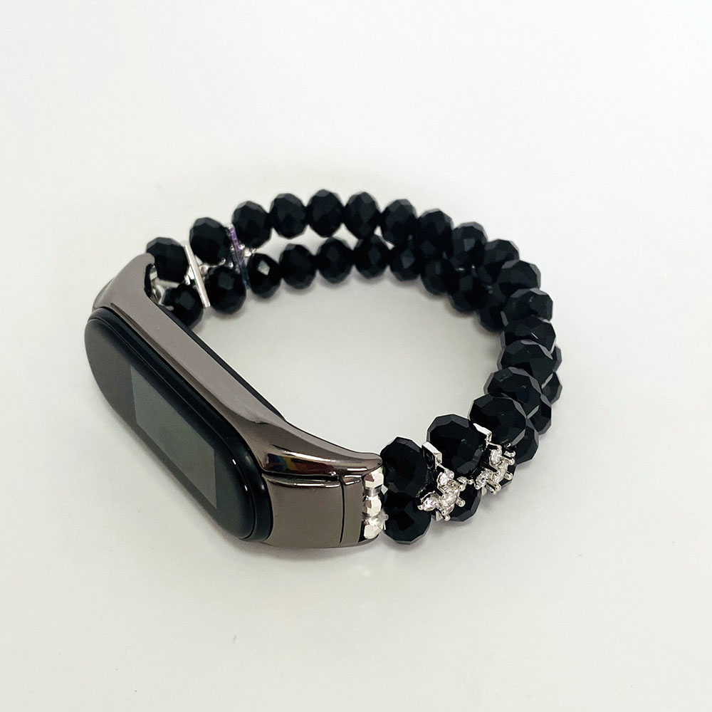 MI Band 8 7 6 Bracelet Bandle Bandes de perles de cristal faits à la main pour Xiaomi Miband 5 4 STAPS CORREA ELASTIC LUXEUR BLING FEMMES GRIPLES