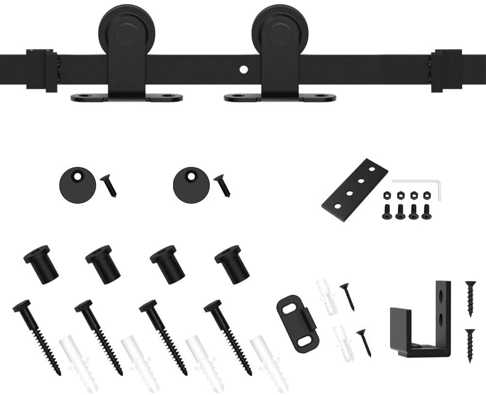 Jachor 24-72 '' Super Mini Barn Door Slide Hardware T Kap Kastroller Track voor enkele deuren