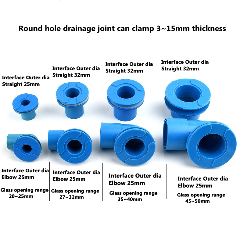 1-5 st. O.D 25-50mm PVC Pipe Aquarium Dräneringsförbindelser Fisk Tank Drain Joint Vattenförsörjningsröret Bit till skaldjur Pool Beslag