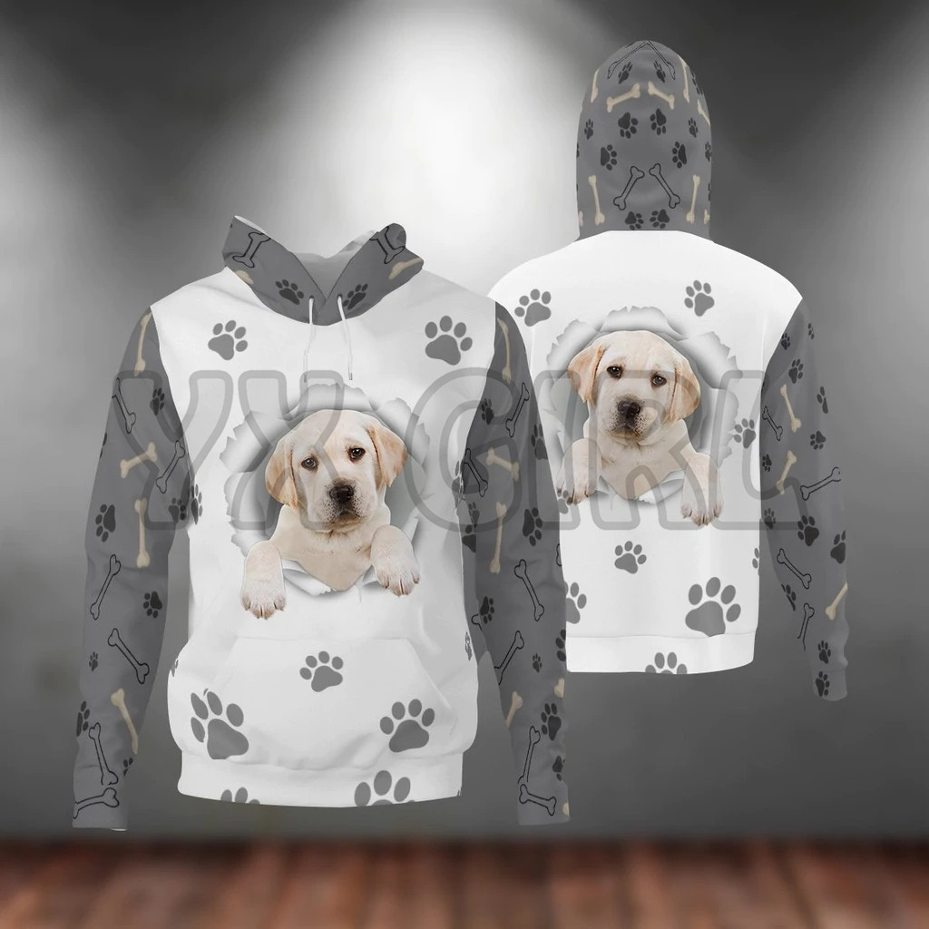 Jack Russell Terrier-Paw Dog 3D Hoodies unissex Pullovers engraçados com capuz de cachorro Capuz de rua casual