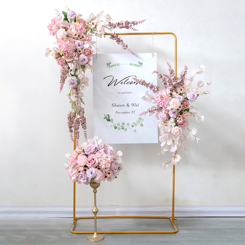 Pink Artificial Silk Flowers Wedding Backdrop Decor Arrange Arch Table Centerpieces Row Flower Party Window Display Photo Props