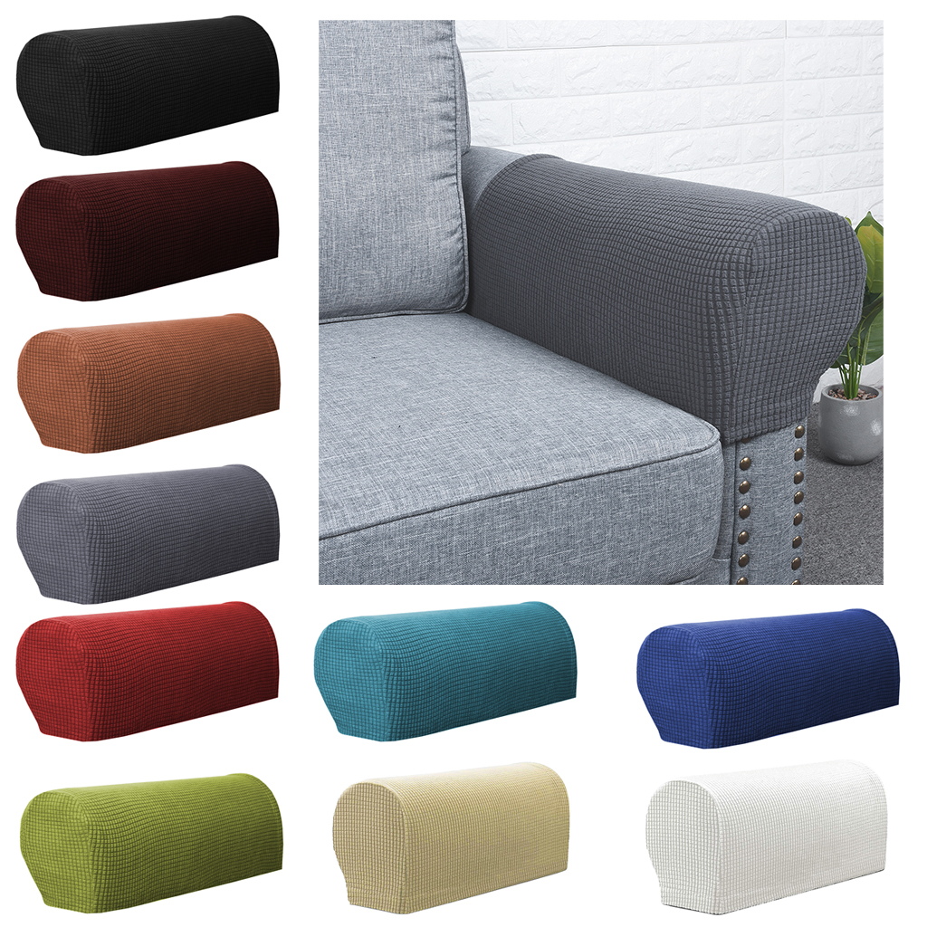 Sofa Armrest Covers Stretch Fabric Non-slip Sofa Arm Protectors for Couches Armchairs Recliners Home Bar Club Slipcover