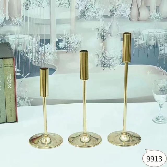  Nouveau style le plus populaire Gold Metal Taper Candlers Solder Candle Stick Holder Stand pour table QQ295