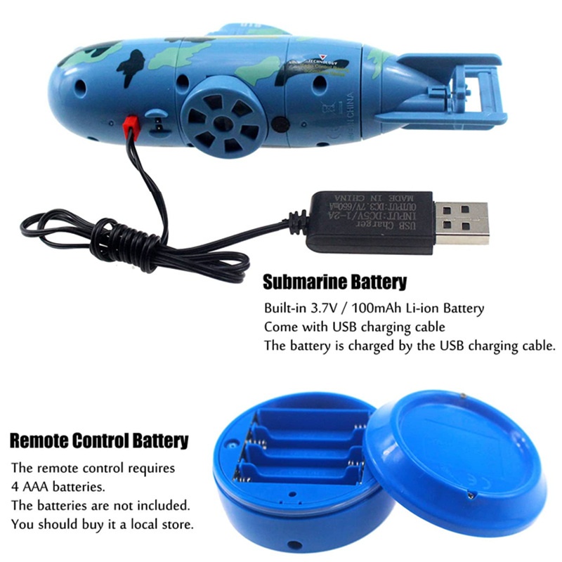 6 Channels RC Submarine Toys Radio Remote Control Boat Bathtub Toys Electric Swim Diving Fish Tank Water Tube Kids Birthday Gift