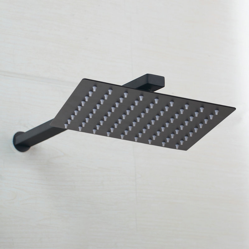 Monite Ultra-Shin LED SHAND SANDAUCET أسود Matte 8 10 12 بوصة مثبتة على الحمام هطول الأمطار غير اللامع الأسود.