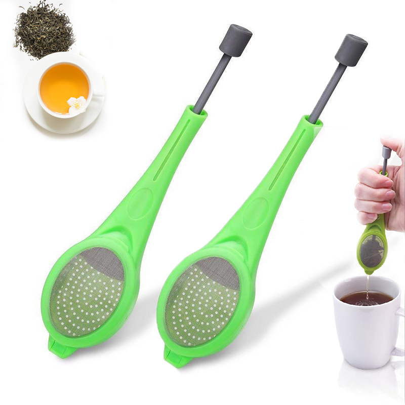 Creative Tea Strainer Reusable Tea Infuser Built-in Plunger Portable Food-grade Plastic Tea&Coffee Strainer Kitchen Gadgets