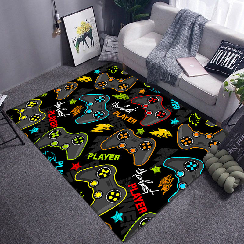 Alfombra de jugador Mats de controlador de juego negro divertida para niños Rargu de la alfombra suave Rargante Anime Silla de jugadores Alfombra de la alfombra grande sala de estar