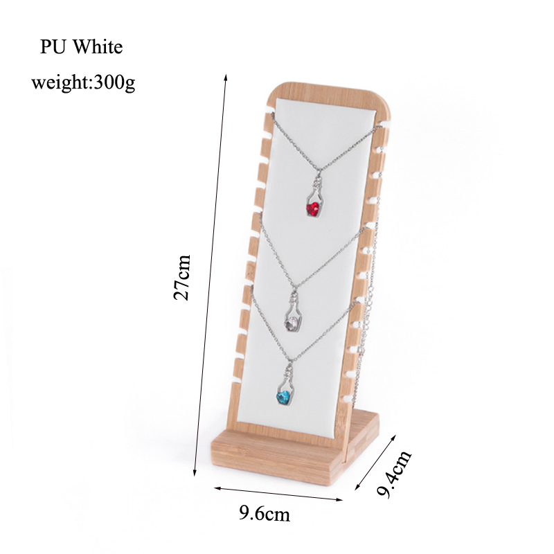 Bambus biżuterii stojak na wyświetlacz XS/S/M/L Naszyjniki stojak na wyświetlacz drewniany wyświetlacz sztalugi wielu naszyjników dla naszyjników