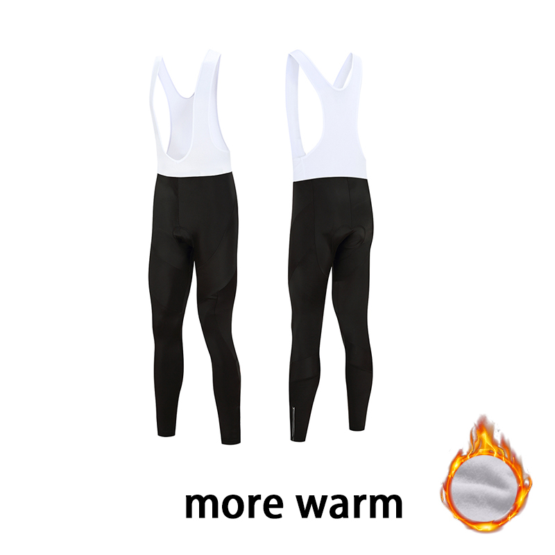 Hommes / femmes pantalon de vélo d'hiver thermique thermique long pantalon cyclisme pantalon de vélo noir complet collants de vélo