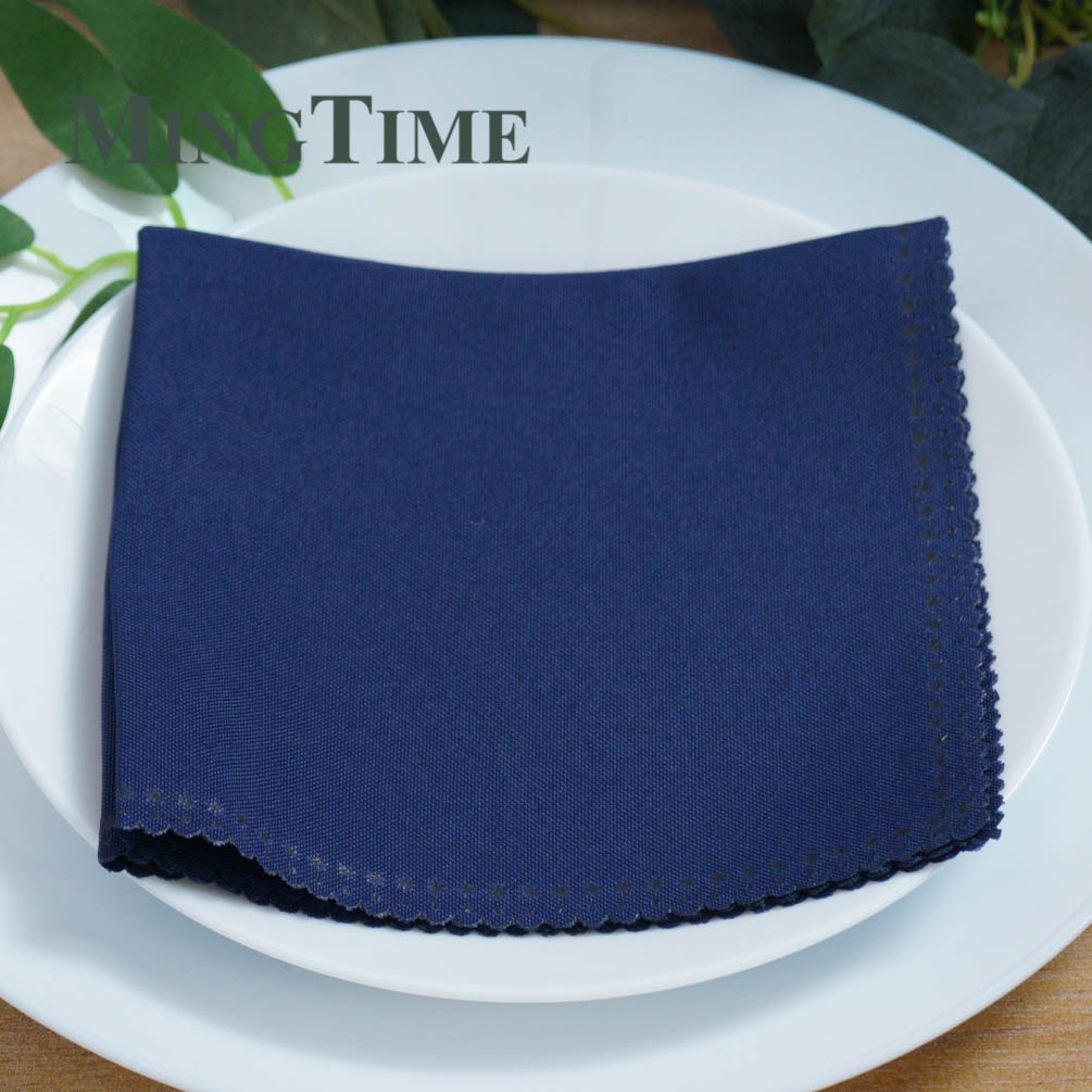 Linen Napkins Polyester Diner 12inch X 12inch Handkerchief Hanky Wedding Party Supply Birthday Banquet 30cm X 30cm