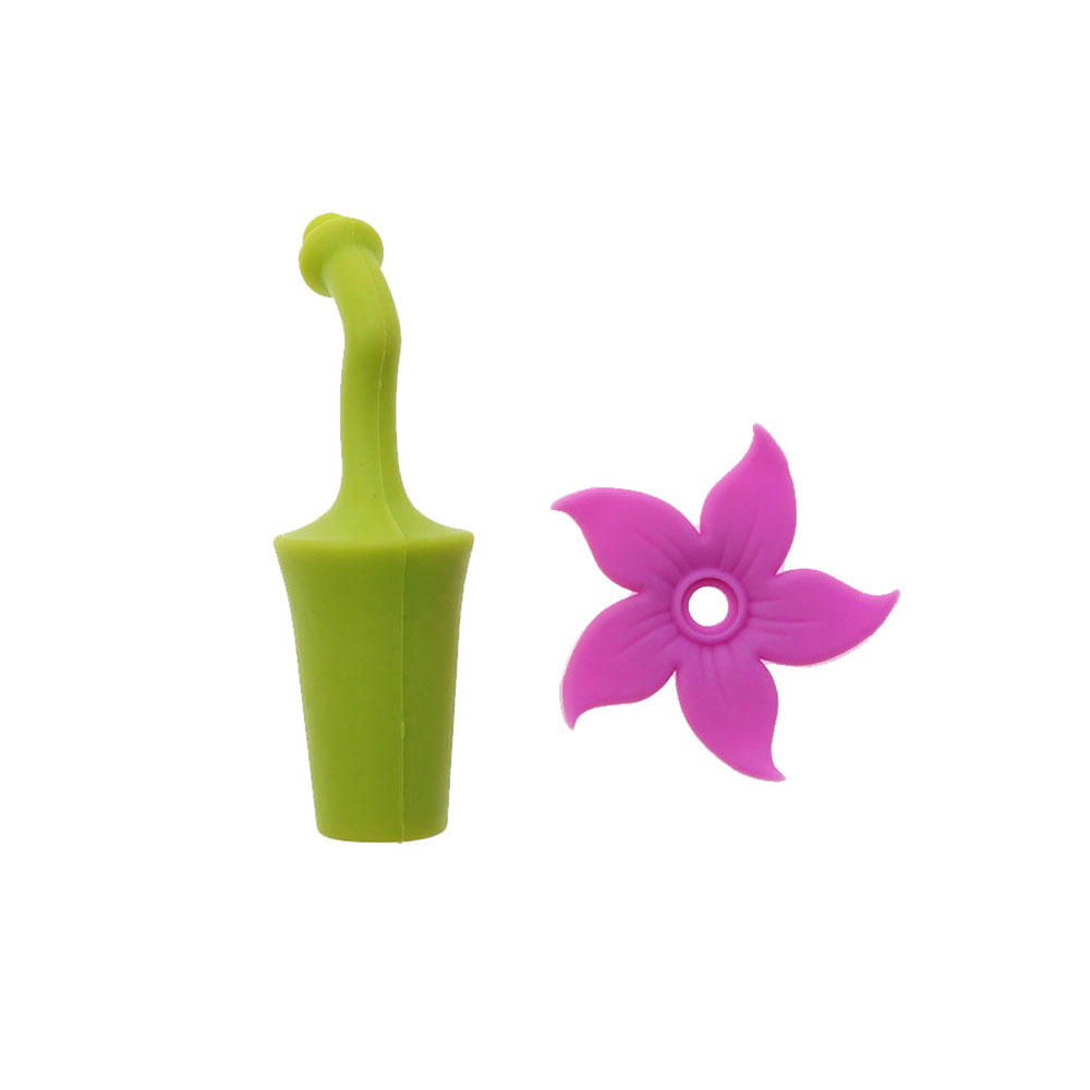 Silicone world Bauhinia Flower Silicone Wine Stopper Vacuum Red Wine Bottle Stopper Sealed Champagne Drinks Wine Stopper Tools