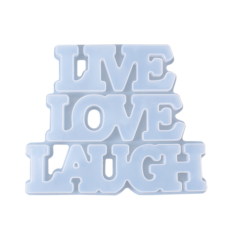 Three English Epoxy Resin Molds Tray LIVE LOVE LAUGH Alphabet English Letters Silicone Mold Doorplate Creative room Ornament