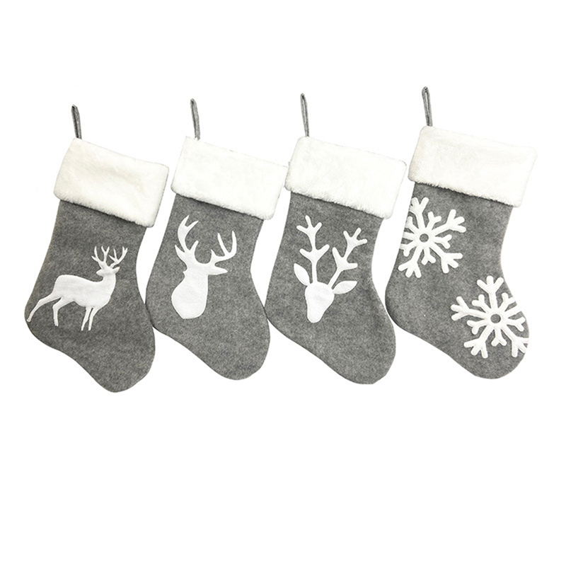 1 st julstrumpor Holder Tree Ornaments Deer Sacks Xmas Presentväskor Presenterar Children Decorations Wall Art Socks Stoppers