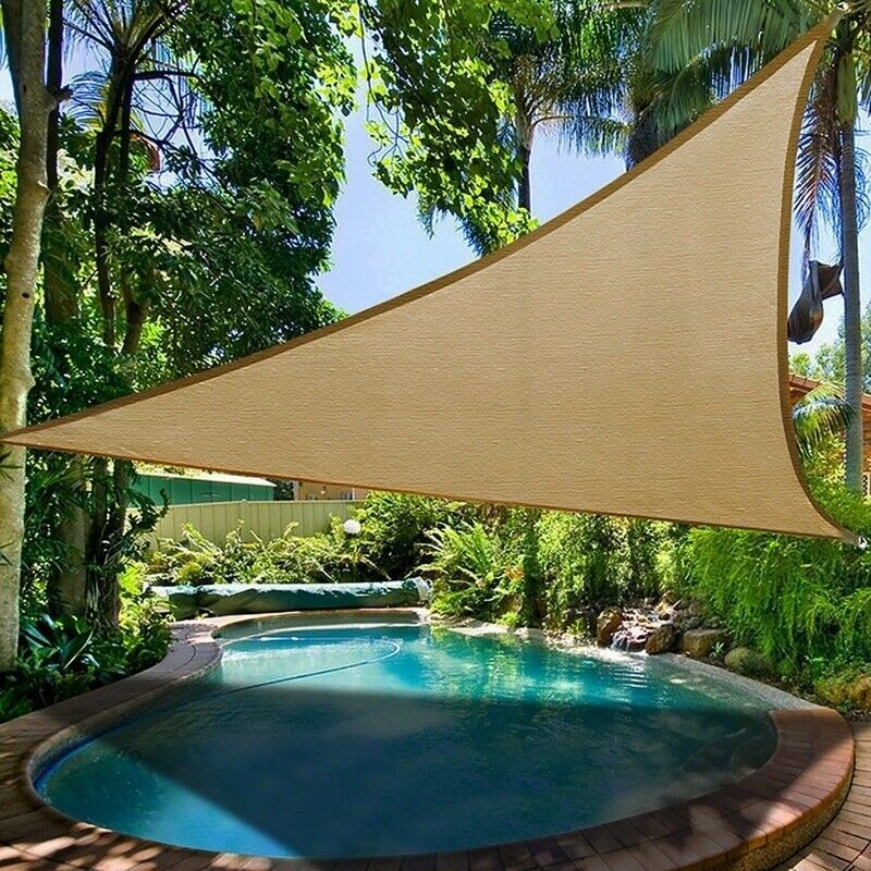 Waterproof Sun Shelter 4*4*5,7 m triangel Sunshade Sail Garden Yard Shading Net 21Colours