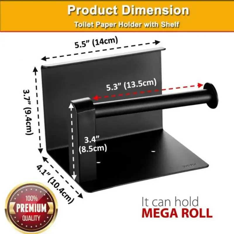 화장지 홀더 욕실 화장실 타월 종이 홀더 전화 홀더 벽 마운트 마운트 롤로 더 페이퍼 홀더 선반 타월 랙 조직 상자 검은 240410