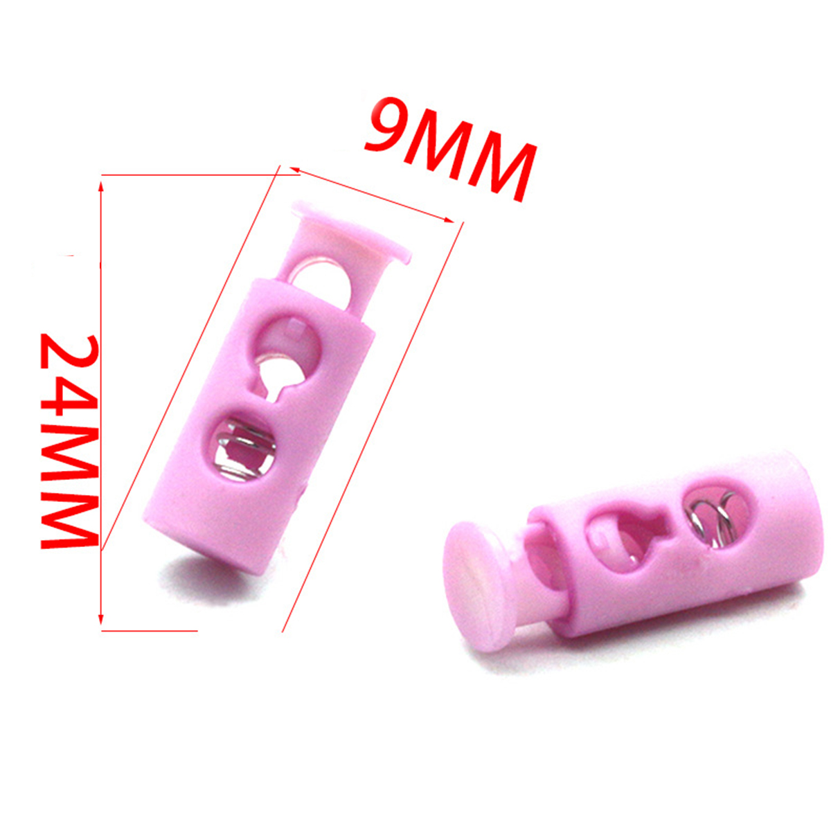 Plastic 2 Holes Cord Lock Spring Stop Toggle Stopper Clip For Sportswear Shoes Rope DIY Craft Parts Garment Accessories