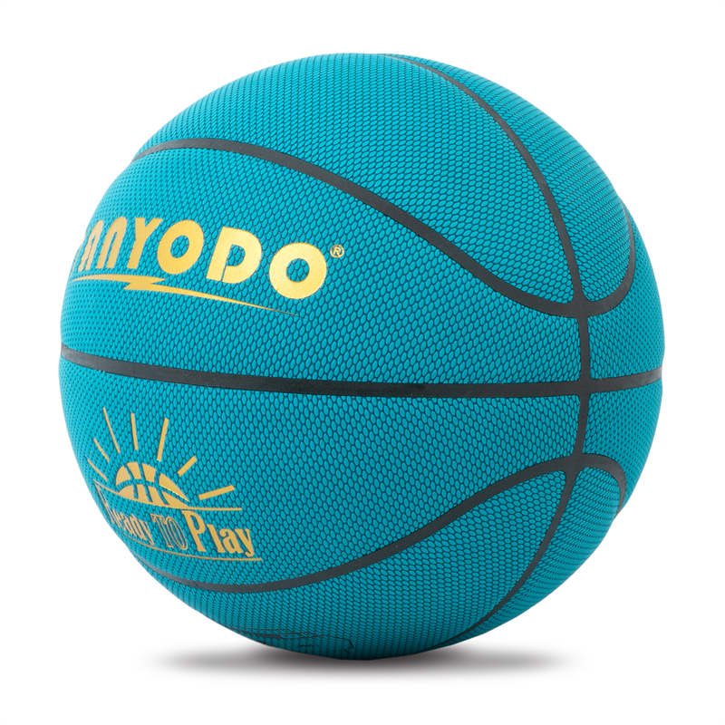 Youth Basketball Size 7 Indoor Training Outdoor Playground Play Game Young Men Students Team Sports PU Gray Blue Basketball Ball