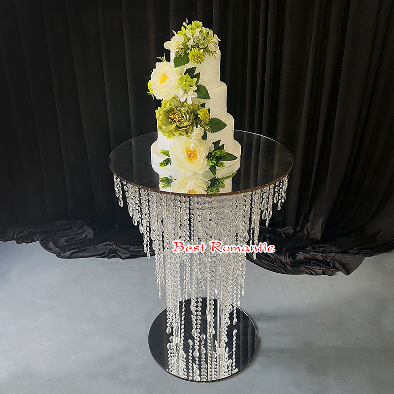 Elegancji luksus ślubny akryl deserowy lustro kryształowy ciasto stojak na babeczki pokarm kwiatowy batonik stolik centralny