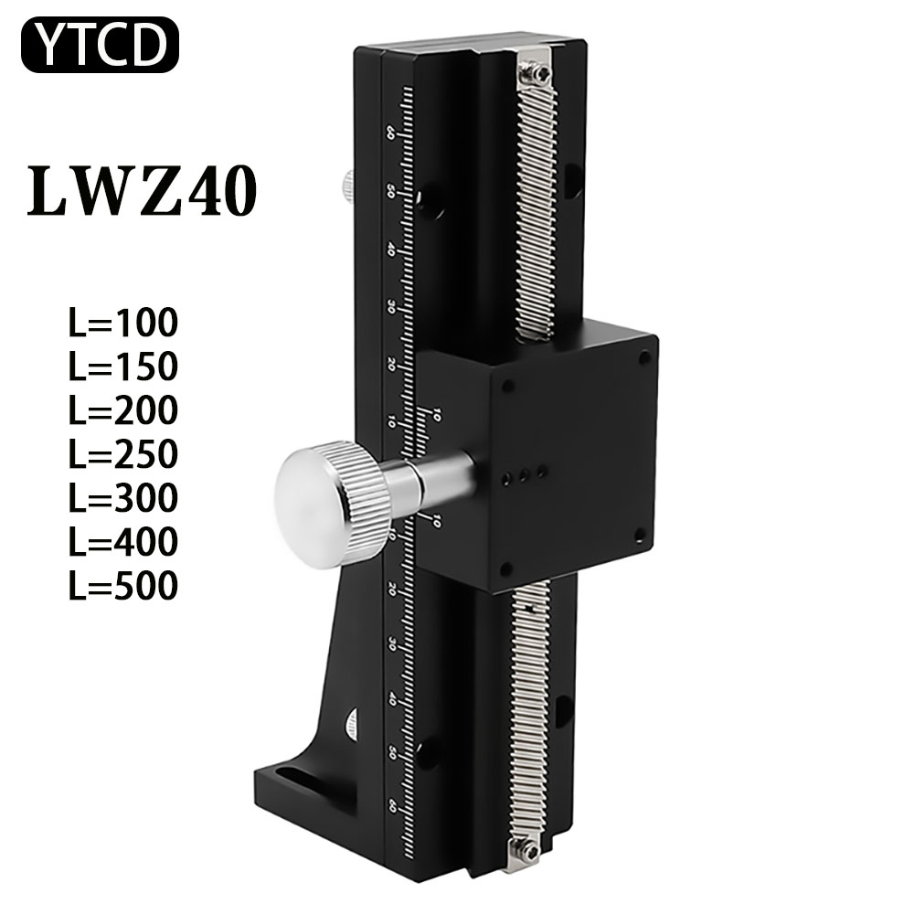 Z-Achse-Dovetail Groove Linear Long Hub Fine-abstimmende Schiebetabelle LWZ40 L = 100-500 mm Handbuch Verschiebung Trimmbietung