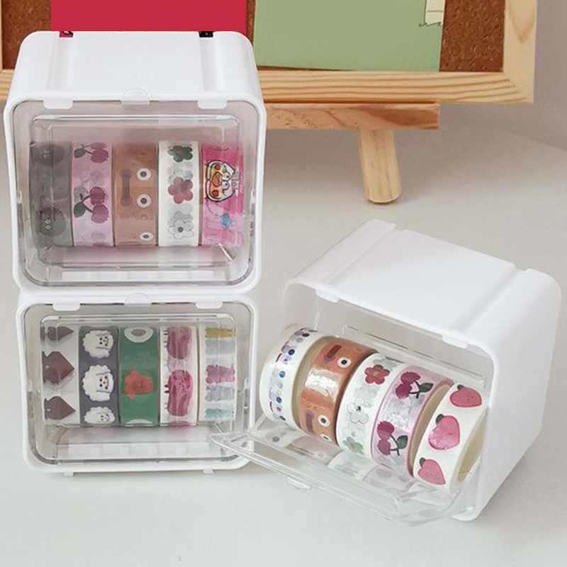 Desktop Tape Storage Box Masking Tape Dispenser School Office Stationery Tape Holder Supplies For Organizing Washi Tapes