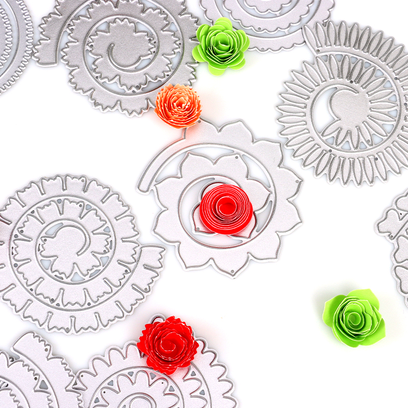 24style Circle 3D Fleurs de coupe en métal Dies pour le scrapbooking Carte d'artisanat en papier bricolage fabriquant des coupes Garland Die 2023