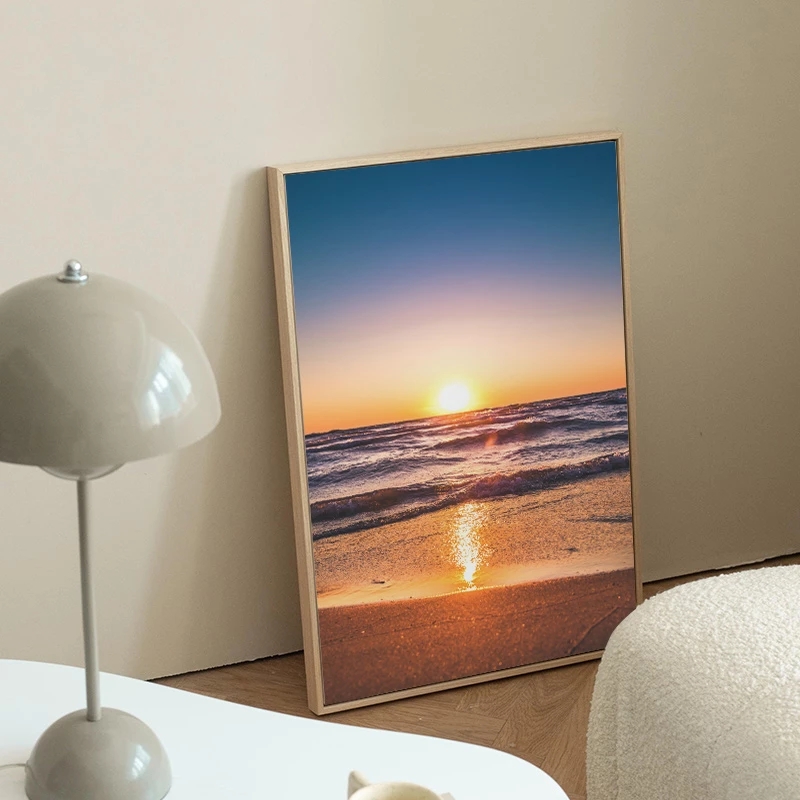 Seaside Sunrise Sunset Affiches de paysage marin et imprimés plage de l'océan Pictures d'art mural toile peintures salon décor à la maison cuadros