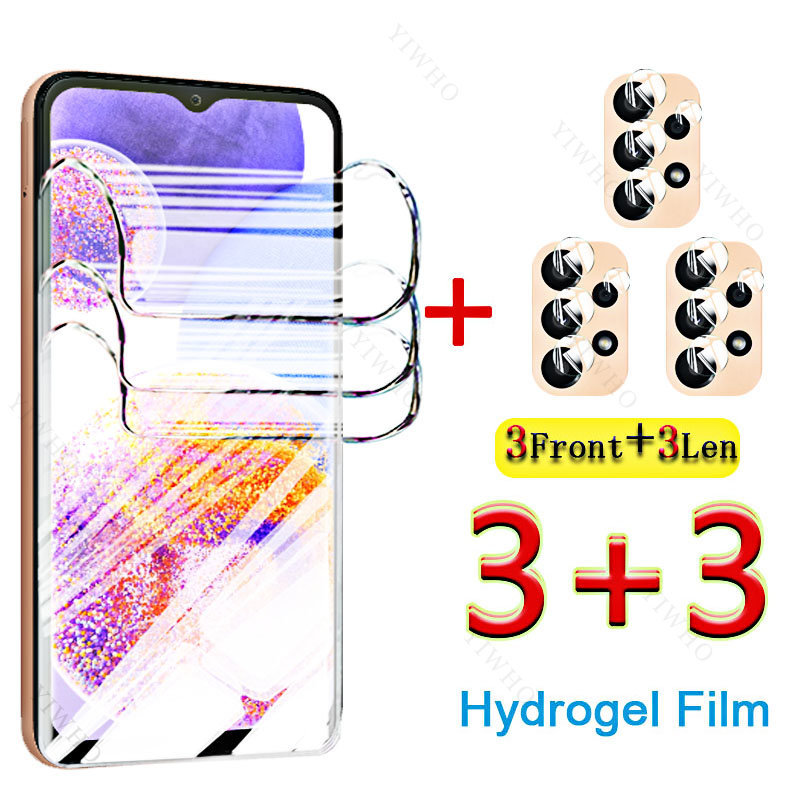 6IN1 COUVERTURE PRÉTÉSIRES ÉCRANS POUR SAMSUNG GALAXY A23 5G 4G Film Hydrogel Pas Glass Water Gel A 23 5 4 G LENS DE CAMERIE 6.6 pouces