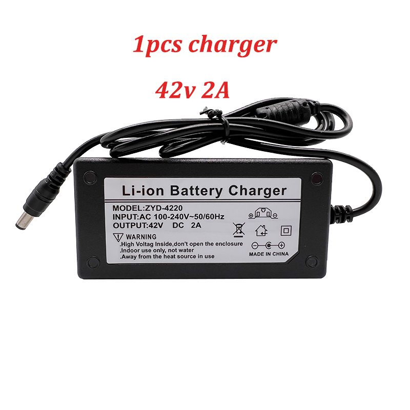 36V 10S4P 18650 Batterie de lithium rechargeable Pack de batterie au lithium 10AH de grande capacité Scooter électrique électrique 42V 2A Charger BMS Board