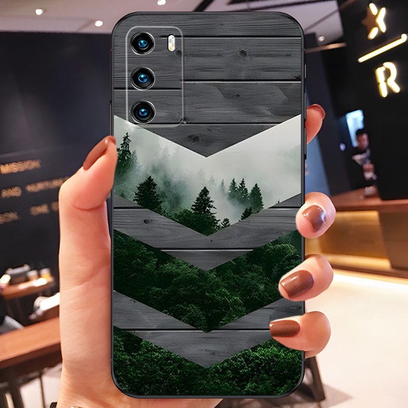 Forest Geometry Wood Nature Phone Case pour l'honneur x20 x9 30 60 10 Pro 50 20i 70 SE V40 V30 V20 V9 X30 X10 MAX COUVERTURE