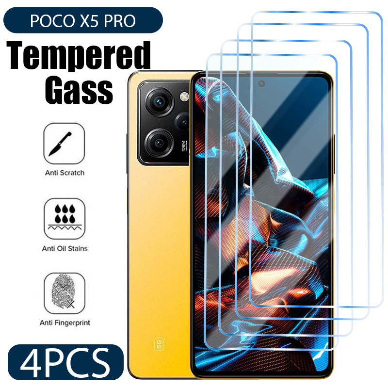4st Tempered Glass för POCO X5 Pro X3 X4 GT F4 X5 M5S 5G F3 -skärmskydd för Xiaomi Poco X3 Pro X3 NFC M3 M4 Pro Glass