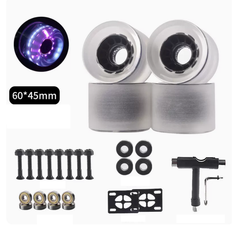 65*43mm Skateboard Land Punch Plate Wheels Double Warped Board Brush Street Wheel Shock Absorber Longboard Four Wheels