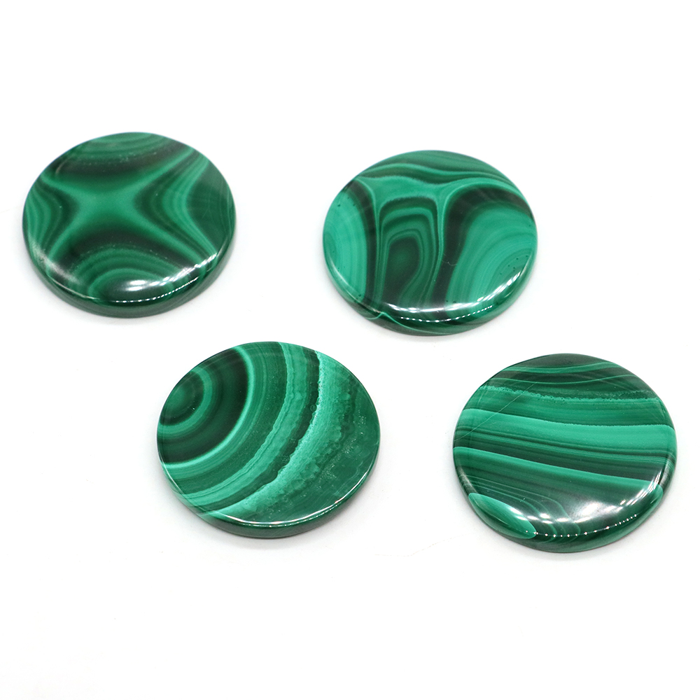 Natural Malachite Flake Round Slab Rock Healing Ctystal Energy Gemstone Polished Quartz Mineral Specimen DIY Jewelry Pendant Gif