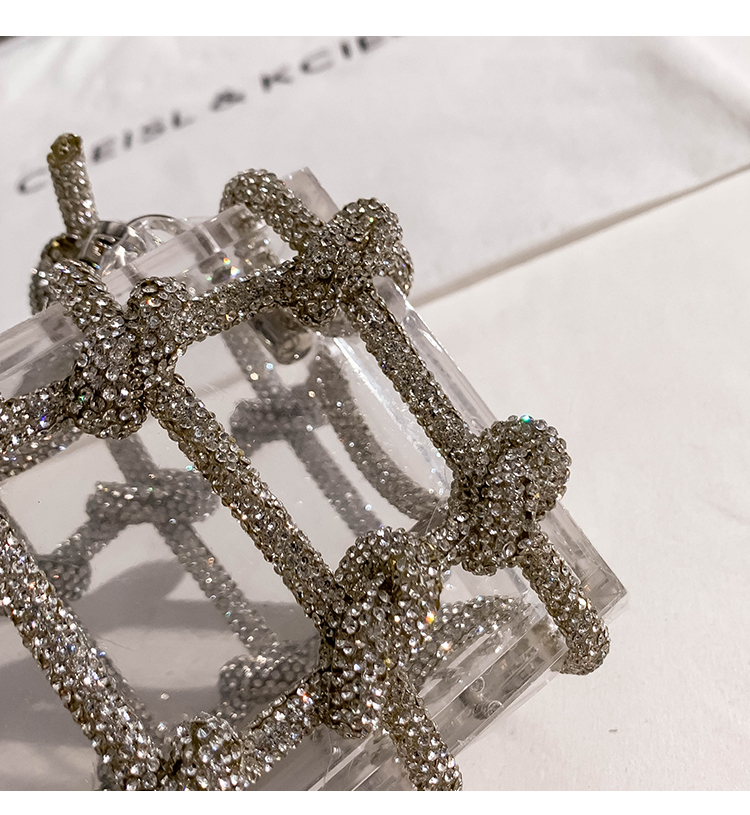 Concepteur de luxe en acrylique Boîte carrée carrée en diamasse diamant le soir sac à dîner pochette sac à bandoulière