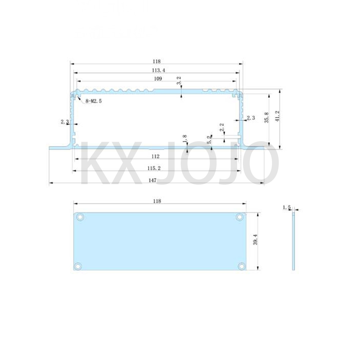 Aluminum Enclosure 147*41*100/150/155mm Split Box Waterproof Type Case Electronic Box DIY Power Housing Instrument Silver/Black