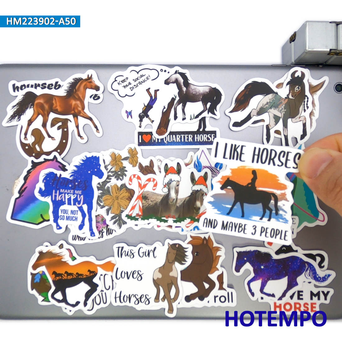 20/30 / Love Horse Slogan autocollants dromécrasseurs rétro pour ordinateur portable à bagages à skateboard de skateboard