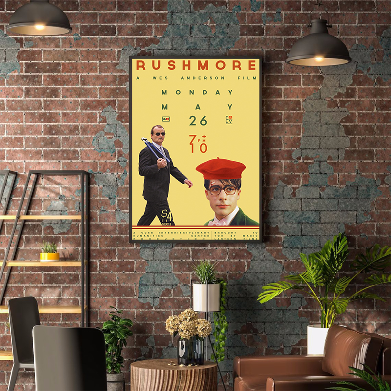 Rushmore Film Classic Movie Poster Leinwand Druck Morden Room Wall Art Bild Bild Dekor ästhetische Film Film Wanddekoration