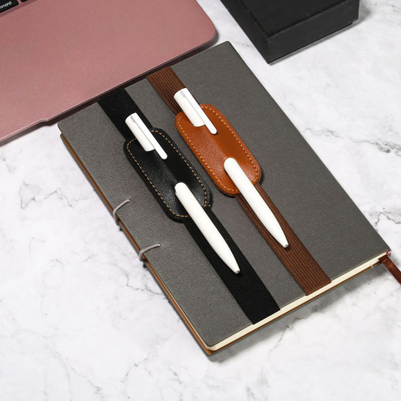 Adjustable Elastic Band Pen Holder Colorful PU Leather Pen Sleeve Pouch Elastic Notebook Pen Holder Detachable