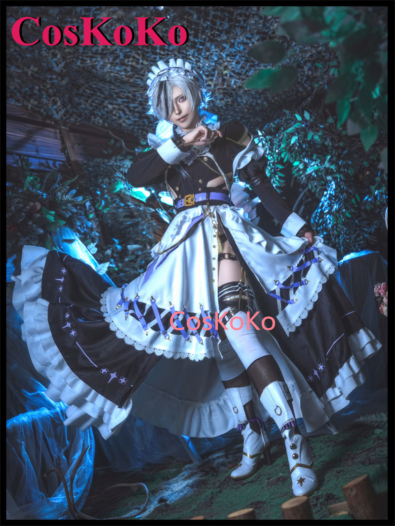 CosKoKo Blade Cosplay Anime Game Nu: Carnival Costume Sweet Lovely Fighting Maid Uniforms Halloween Party Role Play Clothing