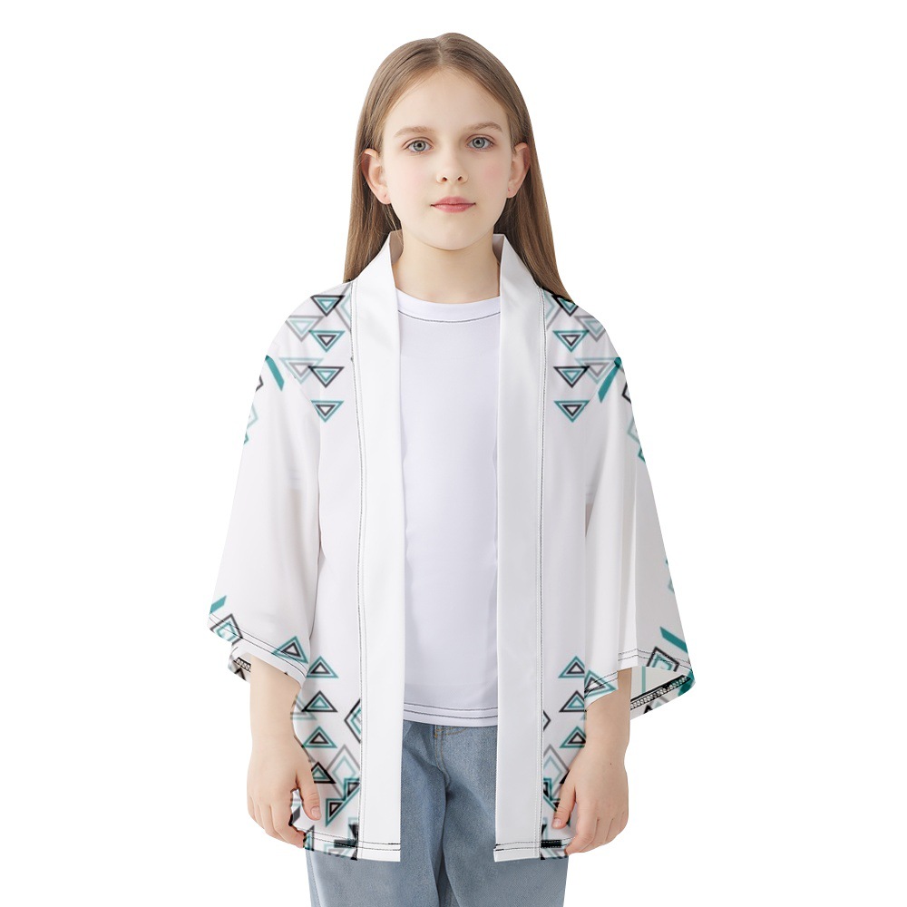 Traditionele geometrische patronen Gedrukt Kimono Japans Cardigan Haori Harajuku vrouwen mannen cosplay blouse yukata samurai kleding