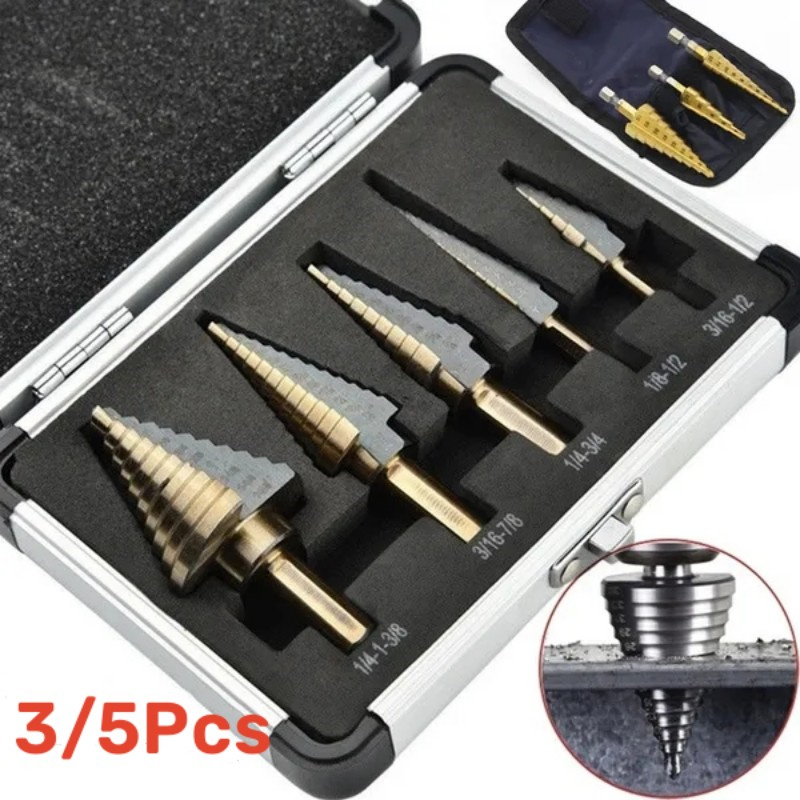 3/High Speed Steel Step Drill Bit Cobalt Step Drill for For Metal Manufacturing Processing Drilling Milling Cutters