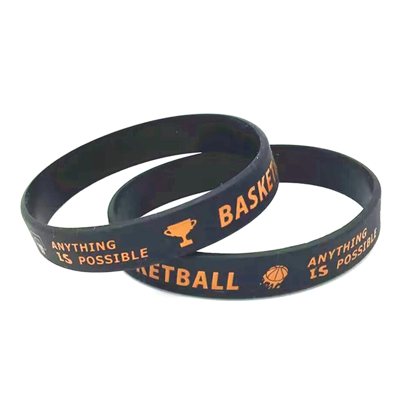 Bracelets en silicone élastique de basket-ball noir jaune Nouveau caoutchouc Tout est possible