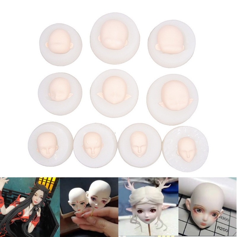 3d poupées face moule en silicone pour bébé bébé moule en argile douce outils de décoration de gâteau au chocolat Coupcakes de boucles d'argile moules de savon