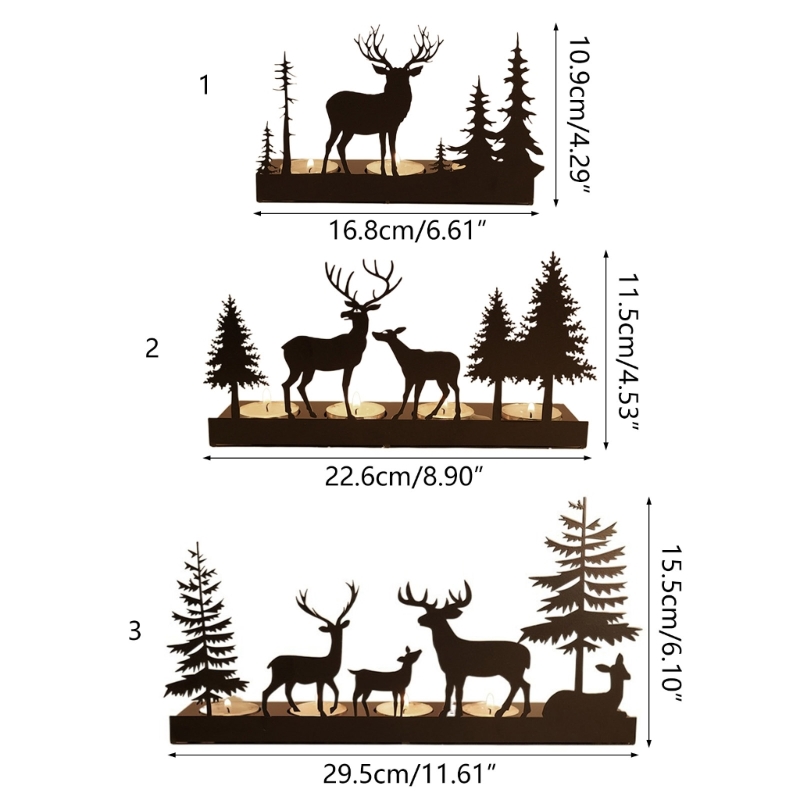 Cangoli di metallo per renne a portata di tealight per tavolo da matrimoni Centrotavola da tavolo da tavolo decorazioni natalizie a casa
