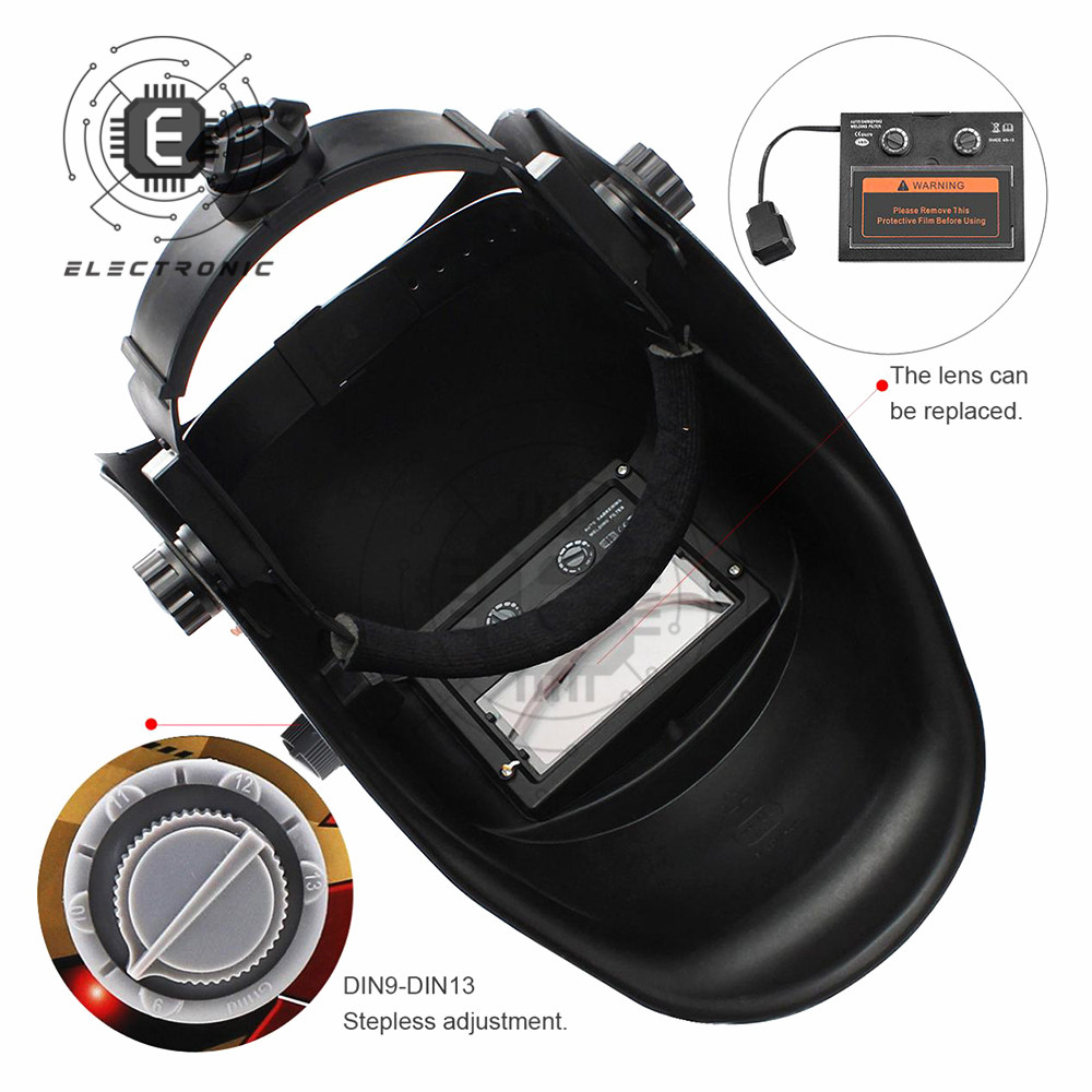 Maschera di saldatura solare Helmet Safety Sicurezza automatica Darkening Range Regolable Gamma elettrica Lence saldatura Maschera di saldatura